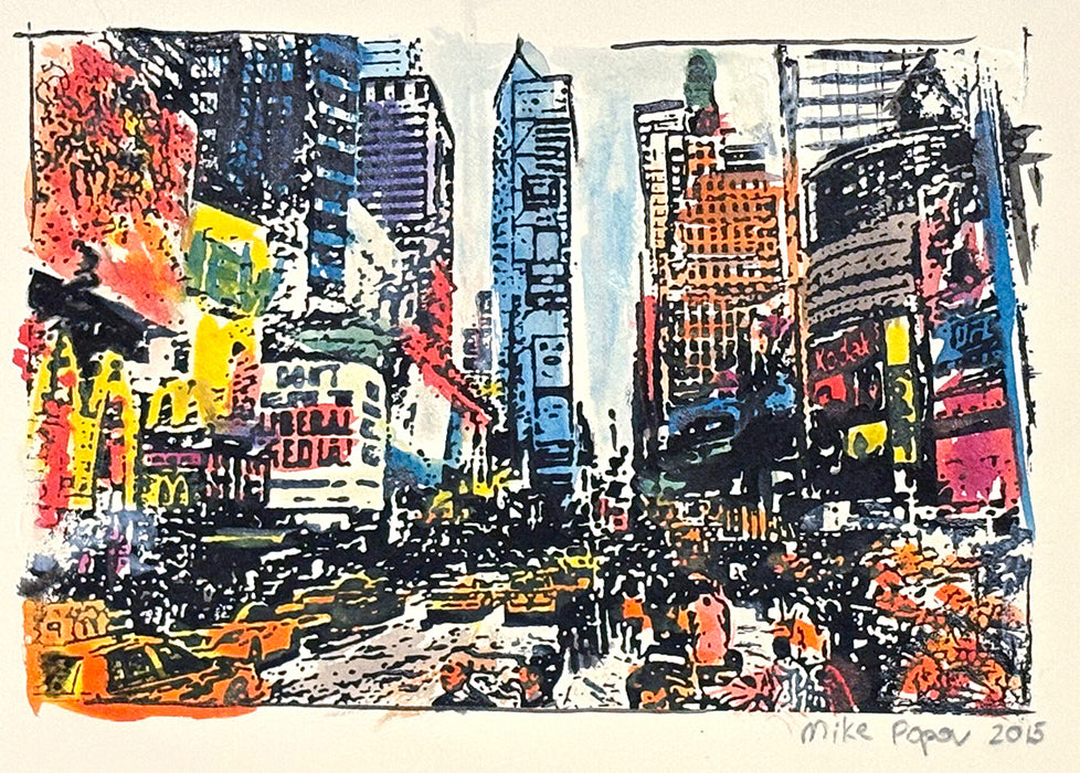 Original Painting "Times Square, rainy day"