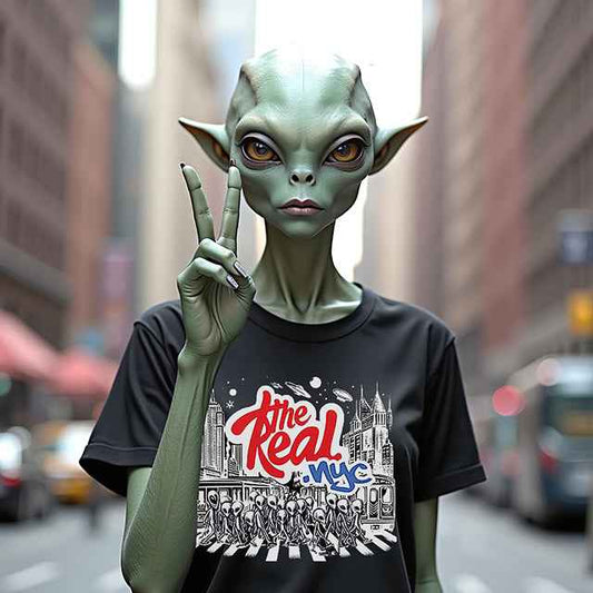 "Aliens on the street" NYC Street Art T-Shirt