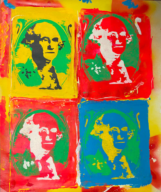 Painting "Red, white & repeated"